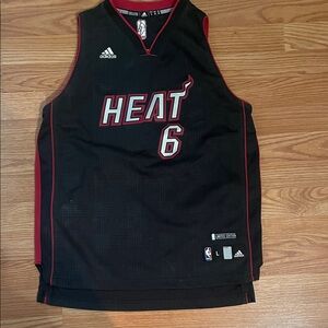 Adidas Black and Red Heat Basketball Jersey